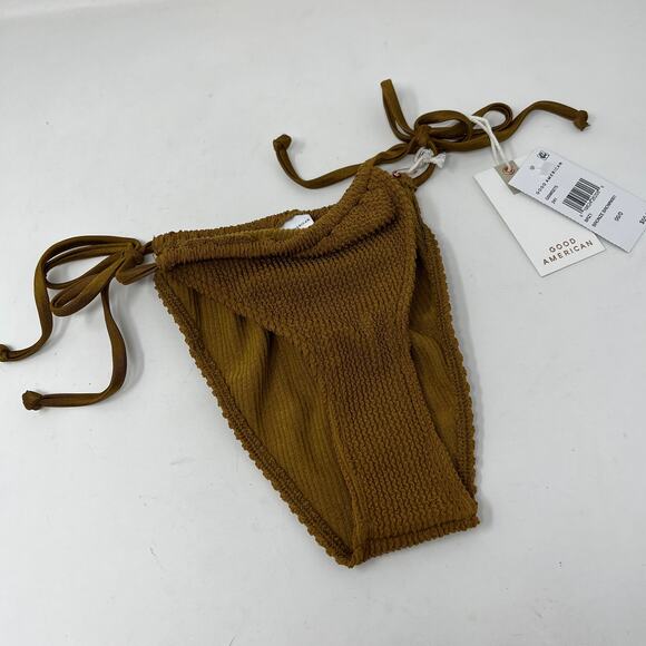 NEW! Good American Bikini Bottom Always Fits Tiny Ties Bronze - 00/0 - Picture 2 of 6